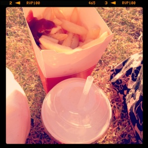 Hot chips and a milkshake
